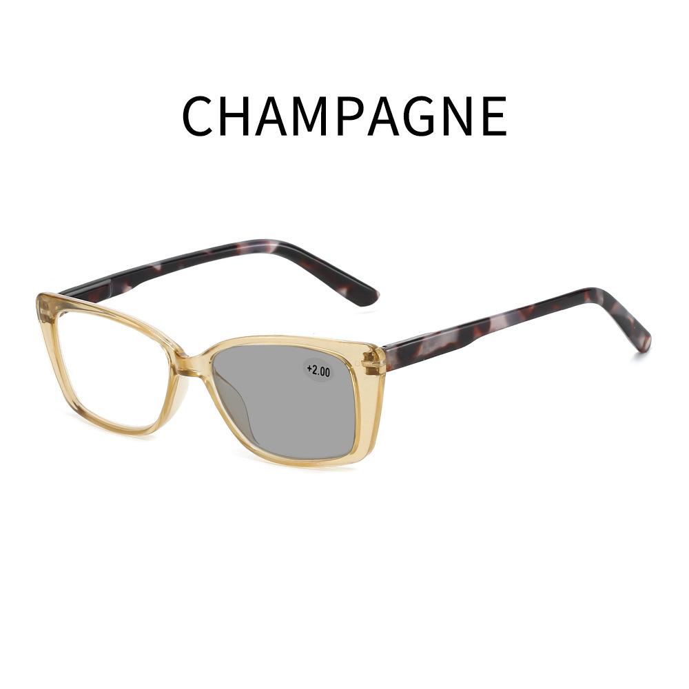 Fashion New Anti-blue Light Photochromic Farsightedness Glasses Square Frame Outdoor Color-changing Presbyopia Glasses +3.5+4.0