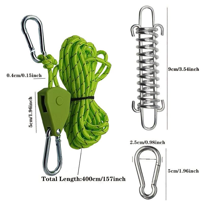 1PC Camping Metal Pulley Tent Rope, Tarp Extension Rope, Windproof Rope, Lifting Rope, Tent Tent Tent Tent Elastic Rope, Holiday Gift