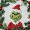 1 Set Christmas Embroidery Kit Adults Beginners Green Hair Elf Wreath Pre-Stamped Cross Stitch Craft Embroidery Starter Kit DIY Enthusiasts Gift