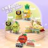 Idea Nanobrick Animation Rock Roll Fruit Music Party Micro Diamond Block Pineapple Pear Durian Apple Construction Brick Toys For Kids