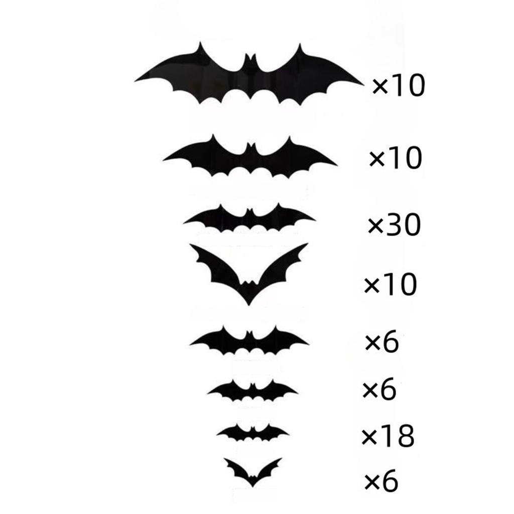 3D Wall Decals for Halloween - Self-Adhesive Removable Stickers for Doors Mirrors House Party Decorations