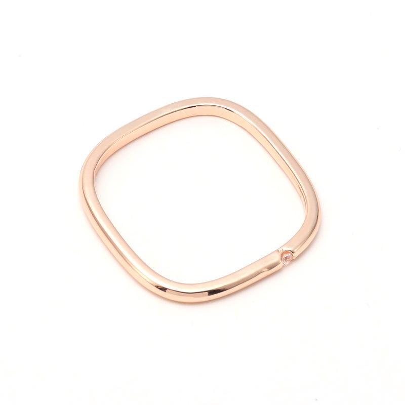 Women's Colorful Copper Zircon Square Ring - Simple Korean Style Valentine's Jewelry for Couples