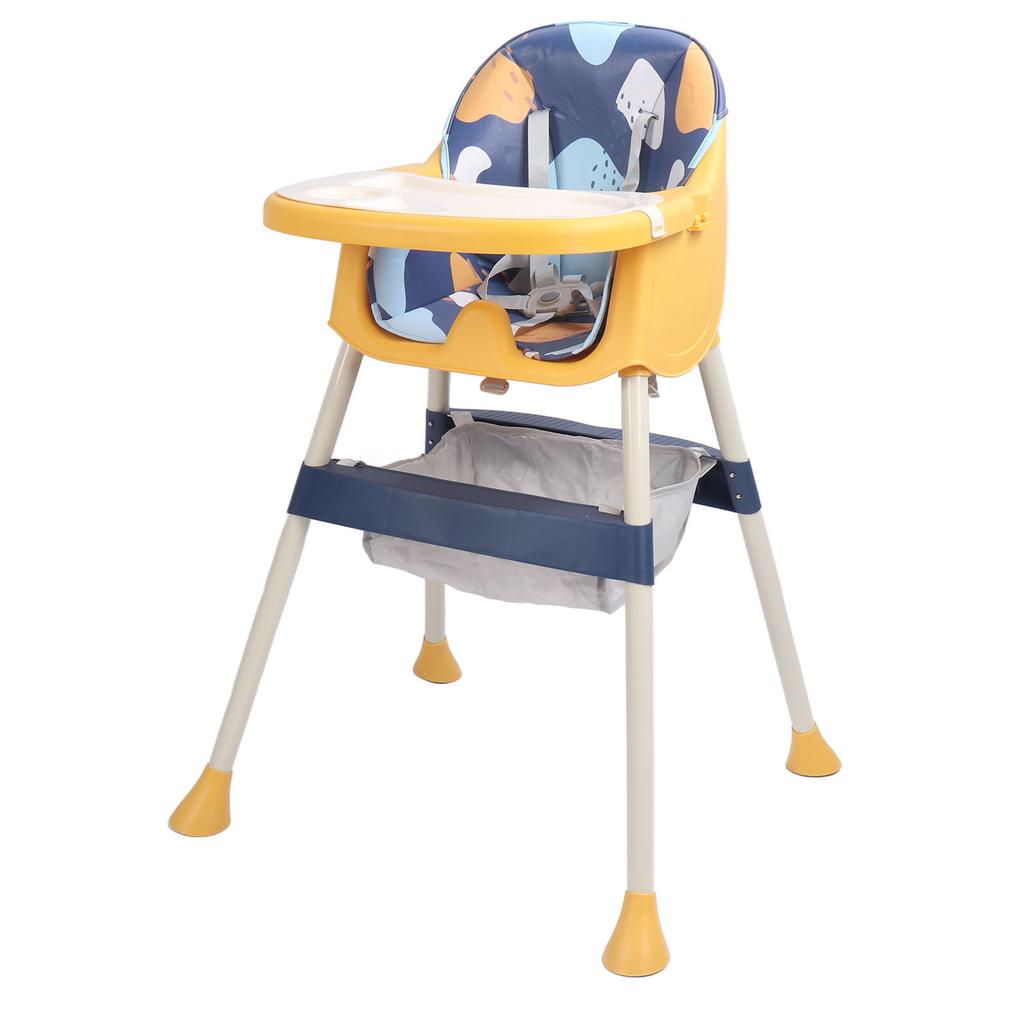 Baby High Chair Height Adjustable Double Layer Plate PU Cushion Baby Feeding High Chair