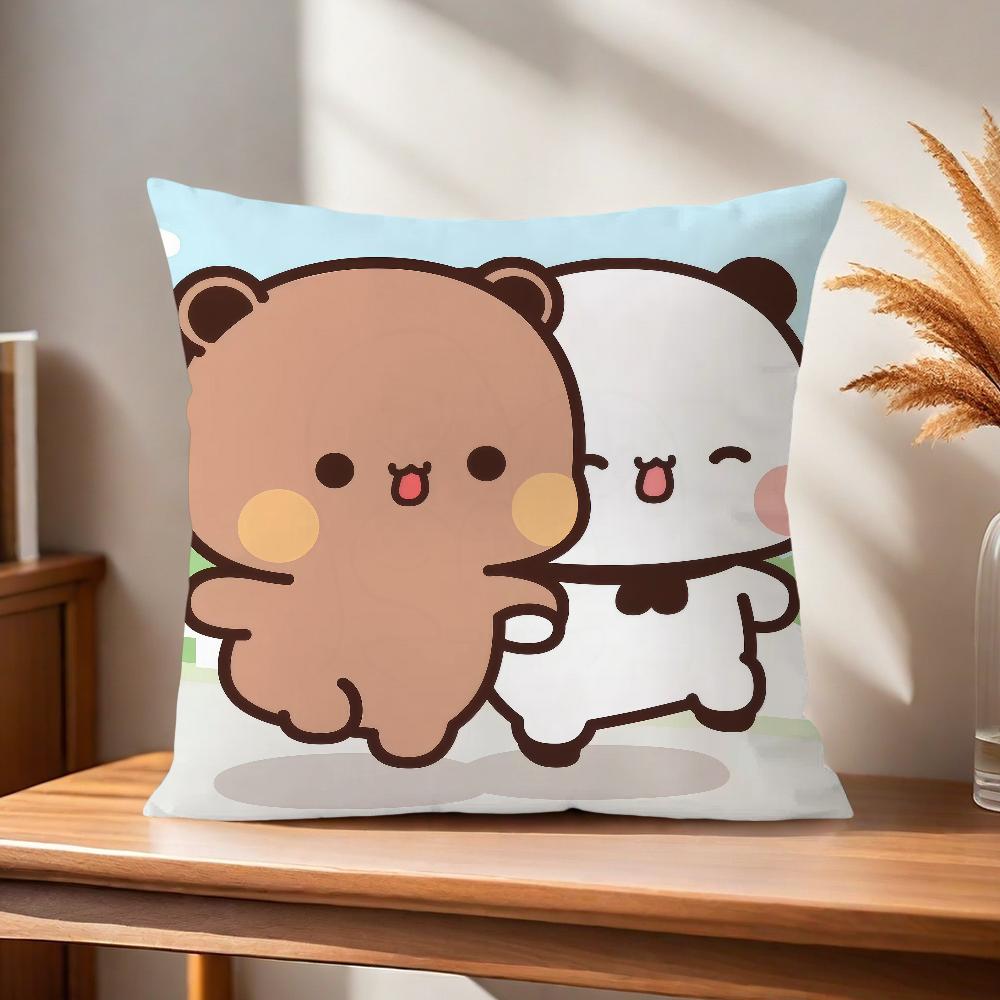 Couple Comfortable Soft Pillow Case for Sofa Bear Cartoon Kawaii Living Room Home Office D-dudu Decor Protective Covers b-Bubu