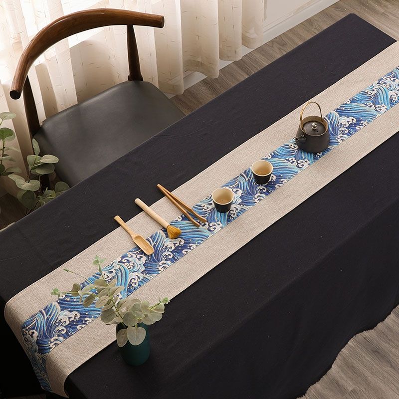 Дорожка для стола в китайском стиле в стиле ретро из хлопка и льна — фото 3