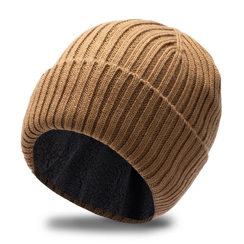 60-67Cm Men Keep Warm Winter Big Size Beanies Wool Blended Knitted Hats Thickened Toand Large Size Cold Skullies Ski Golf Cap