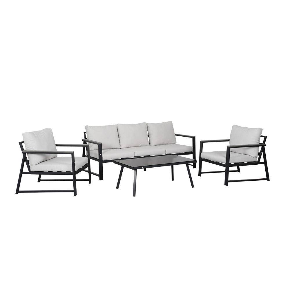 Sleek Contemporary Style All‑Aluminum Four‑Piece Weather‑Resistant Outdoor Sofa Furniture Set