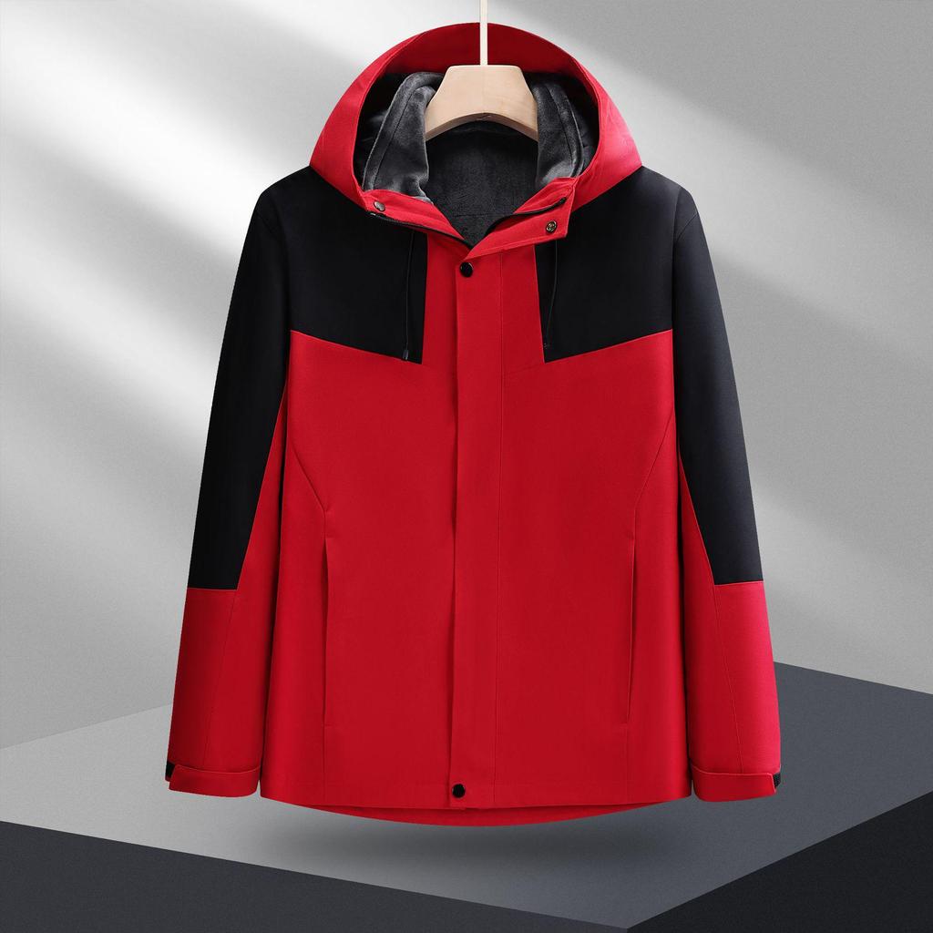 Three-in-One Windproof & Waterproof Outdoor Jacket - Anti-Static, Wear-Resistant, Casual Autumn/Winter Workwear with Custom Logo.