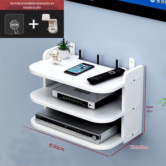 Wandmontiertes WiFi-Router- & TV-Box-Regal - Mehrschichtige Aufbewahrung für Wohnzimmer & Schlafzimmer