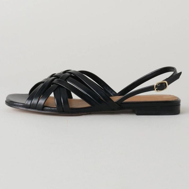 Fashion Rome Woven Sandals Low Heels Female Breathable Sandals Chunky 2025 Summer New Hollow Ladies Gladiator Shoes Sandalias De Mujer