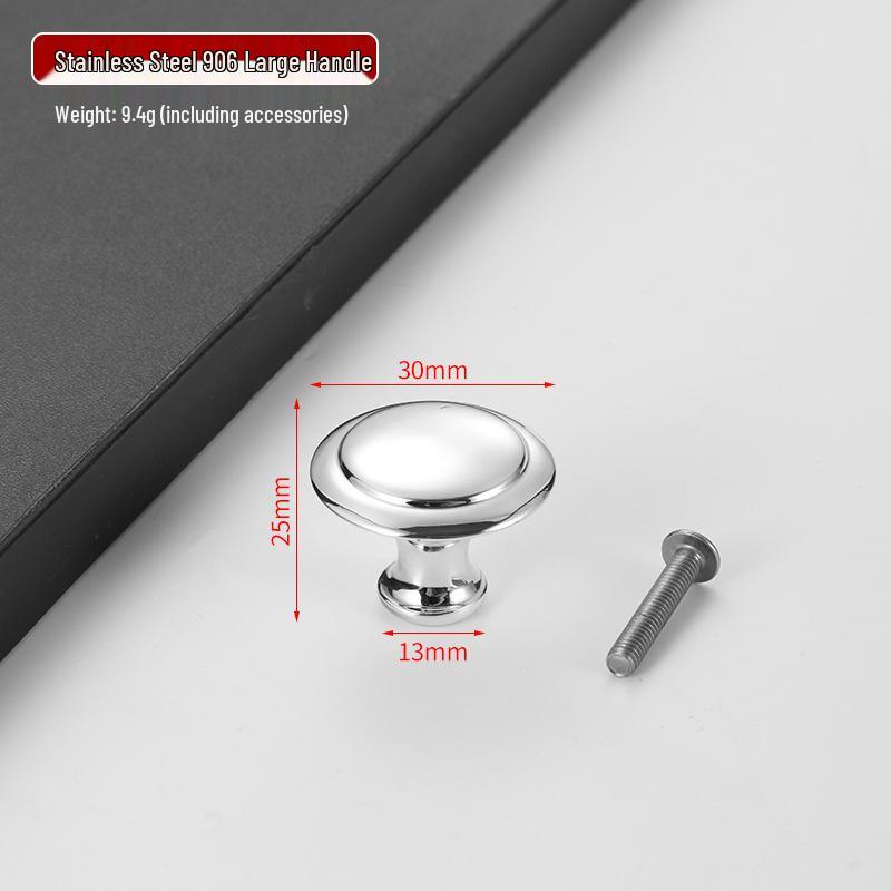 Black Mushroom Style Round Stainless Steel Cabinet Handle