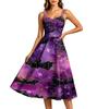 Women's Casual Halloween Print Round Neck Sleeveless Dress for Holiday Party