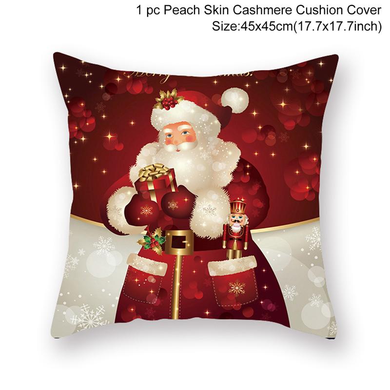 Christmas Cushion Cover  Decoration Home Santa  Decorations  Gift Navidad Happy New Year 2022