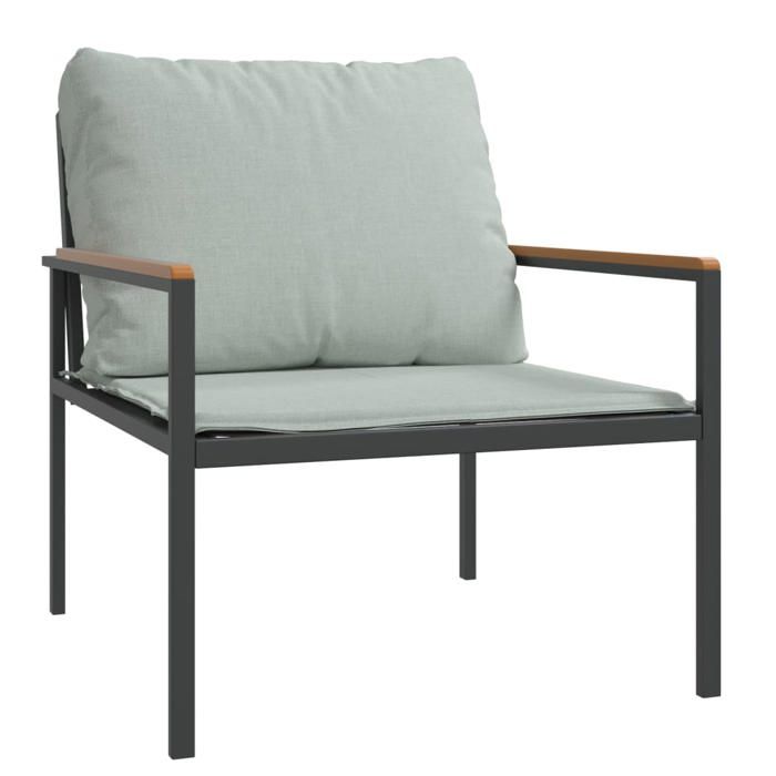 VidaXL Garden Lounge Set with Cushions 3 Pcs Anthracite Steel, Lounge Set, Outdoor Lounge Set, Set of 364110
