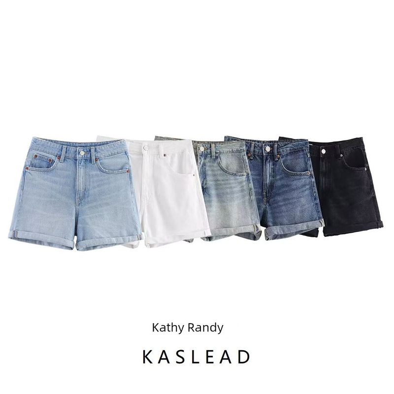 Kaslead New Arrival Women's Clothing Fashion Style Fashion Casual Easiest for Match High Waist Loose Straight Shorts 8197077