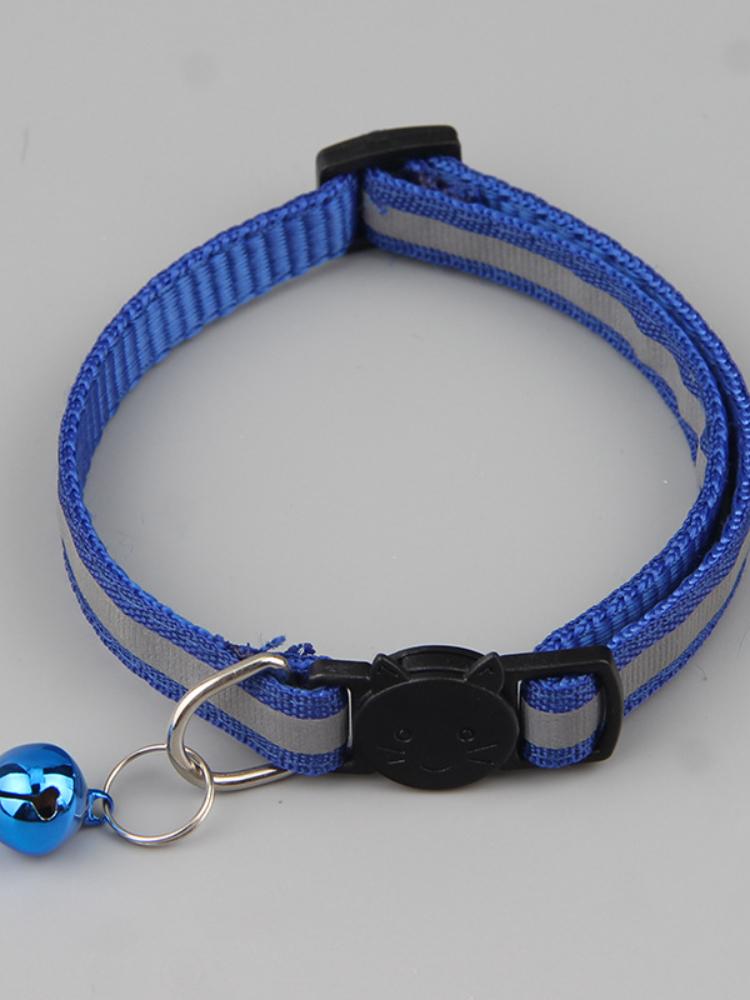 Reflective Cat Collar with Bell Adjustable Nylon Kitten Safe Necklace Collars Buckles For Cute Pets Cat Accessories Supplies