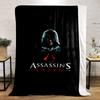 Assassins Creed Hooded Assassin Black Red Logo Gamers Bedroom Cozy Throw Blanket for Fans Cozy Blanket