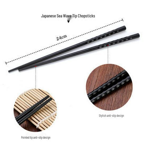 Hexagonal Japanese Alloy Chopsticks Set for Sushi and Cuisine
