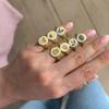 European and American Valentine's Day Lion Mermaid Heart Ring - Stainless Steel with Colorful Vacuum Electroplating