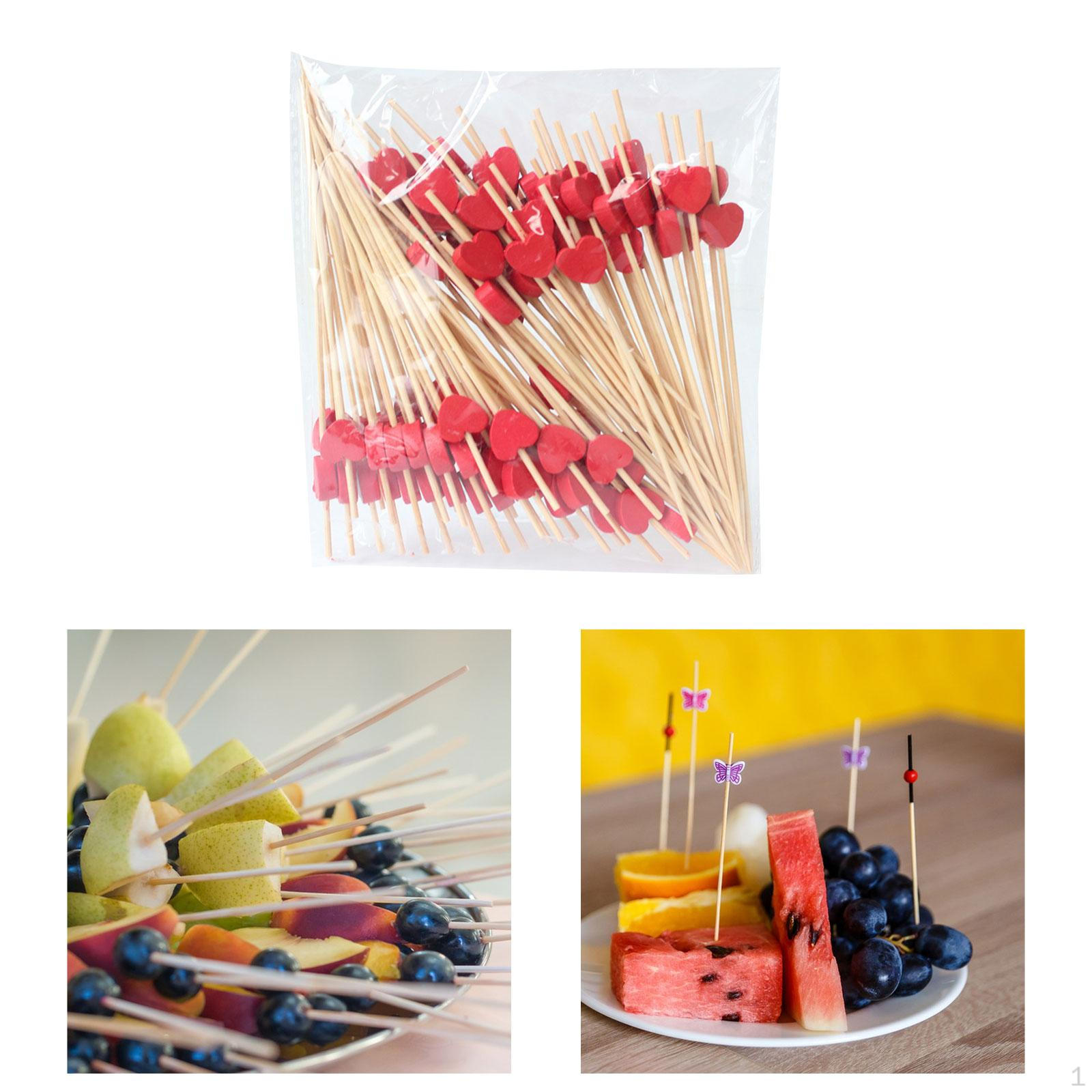 

100 шт., коктейльные палочки, еда для украшения торта, барбекю, аксессуары Red Heart