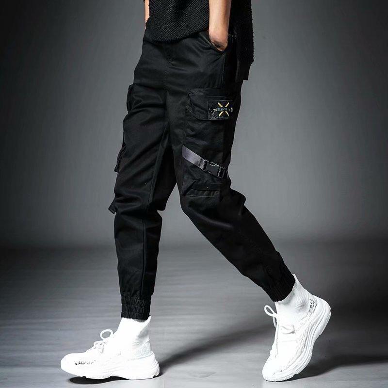 Pantaloni da jogging Pantaloni cargo da uomo Casual Hip Hop Tasca colorata Pantaloni da uomo Pantaloni sportivi Pantaloni streetwear Nastri Pantaloni techwear