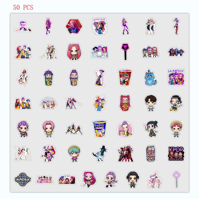 

50/90/шт Милые аниме K-pop Истребители демонов Граффити Наклейки Водяная чашка Мобильный Водонепроницаемая Декоративная Наклейка DIY Наклейки Рождественский подарок
