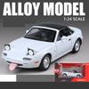 1/24 Mazda Miata MX5 Roadster Toy Car Model Diecast Alloy Metal Miniature Vehicle Model Sound & Light Collection Gift for Boy