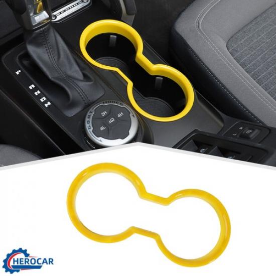 Interior Front Cup Holder Trim Cover Frame for Ford Bronco +Yellow Parts