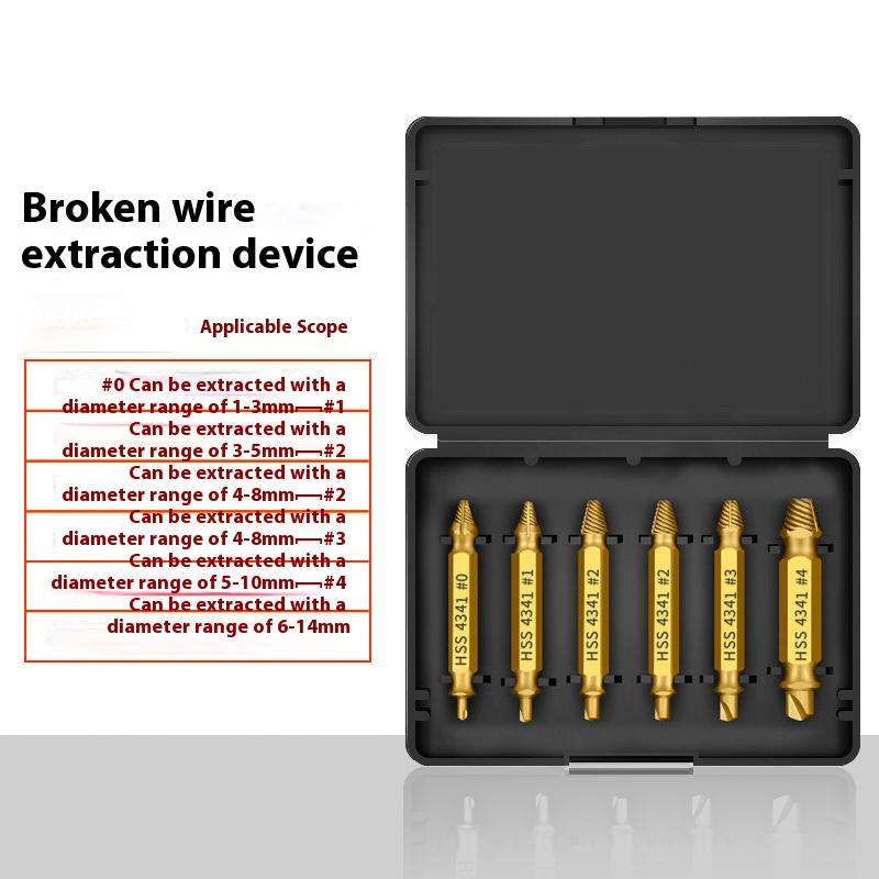 6Pcs/Set Damaged Screw Extractor Set, Double End Broken Bolt Remover Tool, Easy Out Stripped Screw & Broken Head Bolt Extractor