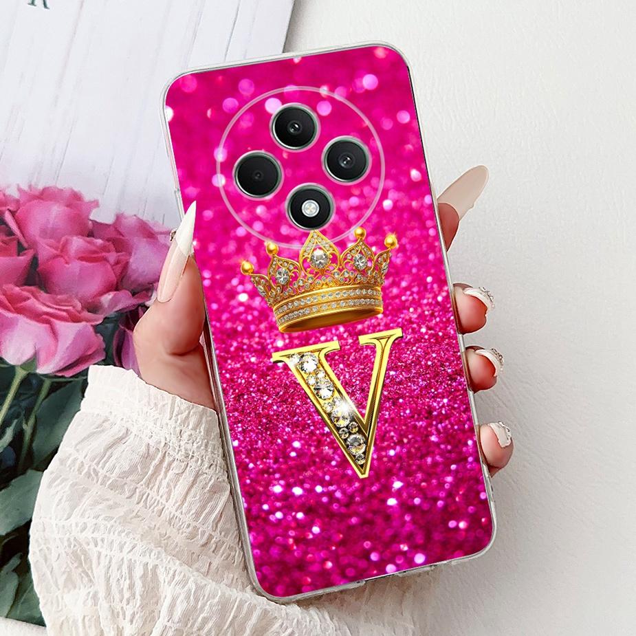 For Oppo Reno 12F 4G Case CPH2687 Cute Letters Cover Clear Silicone Case For Oppo Reno12 F Reno 12 FS Reno12F Soft Fundas Bumper