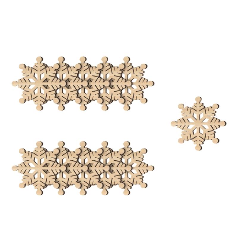 Handmade Wood Snowflakes Decorations For Festival DIY Crafts Customizable Holiday Homes Office Wall Display