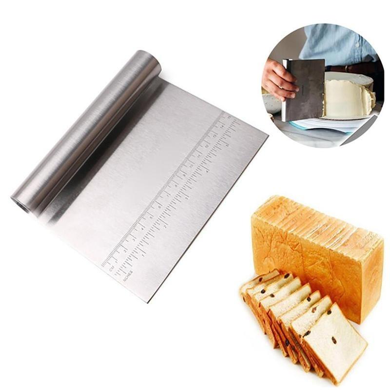 New Kitchen Stainless Steel Cut Knife Restaurant Scraper with Scale Cutters Scraping Knife Dough Knives