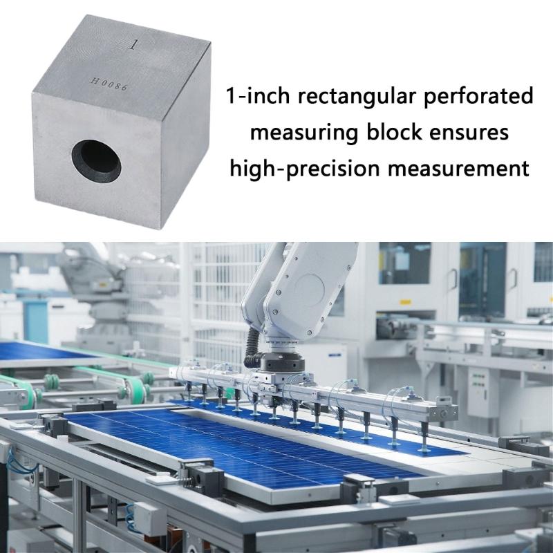 High Accuracy Carbon Steel Measuring Device Rectangular Style With Central Hole Suitable For Workshop Calibration Tasks