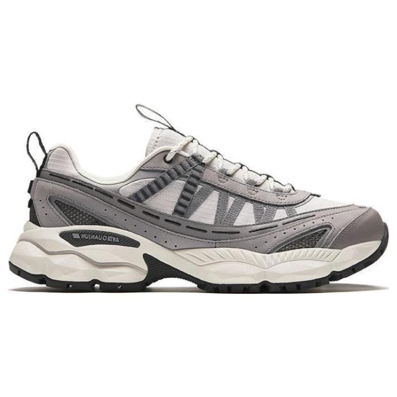 Anta Abrasion Resistant Low top Running Shoes Men's Light Silver Gray Sneakers 112418802A-5