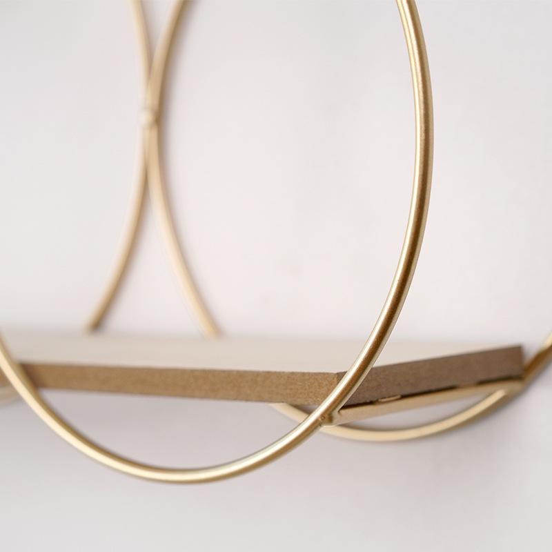 Raft rotund de perete suspendat pentru decorarea dormitorului, instalare fără perforare