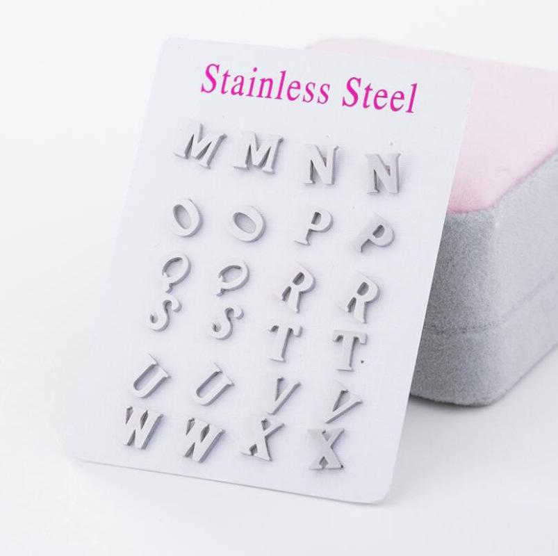 Moda 1 pereche fete pentru femei personalizate simplu oțel inoxidabil modă 26 litere cercei alfabet AZ bijuterii