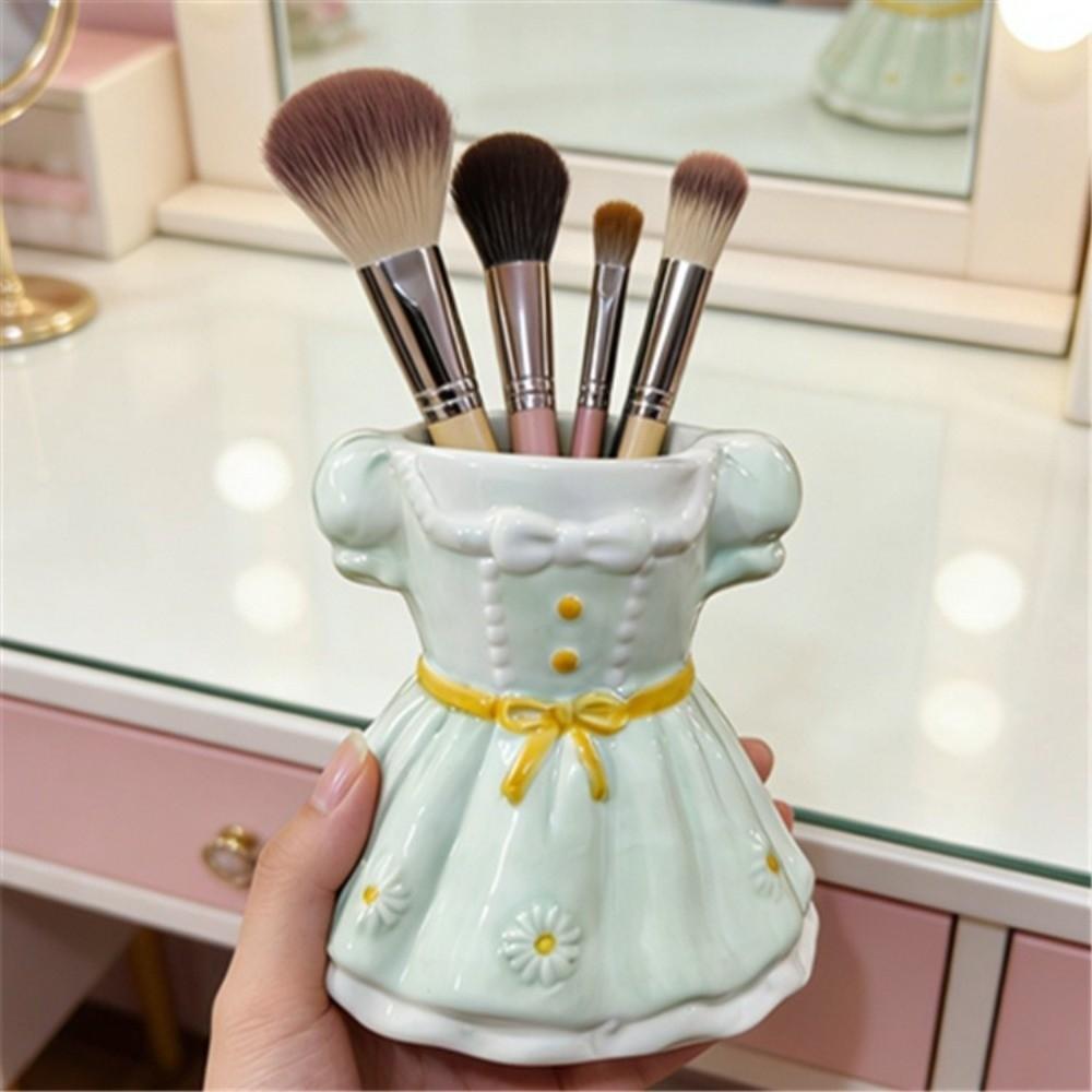 Ceramic Makeup Brush Holder Large Capacity Princess Dress Storage Box  Study Essential