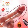 Realistisk Teleskopisk Stor Dildo Vibrator For Kvinner Ekte Penis Fjernkontroll Oppvarming Støtte Dildio Sexleketøy Kvinnelig Onani