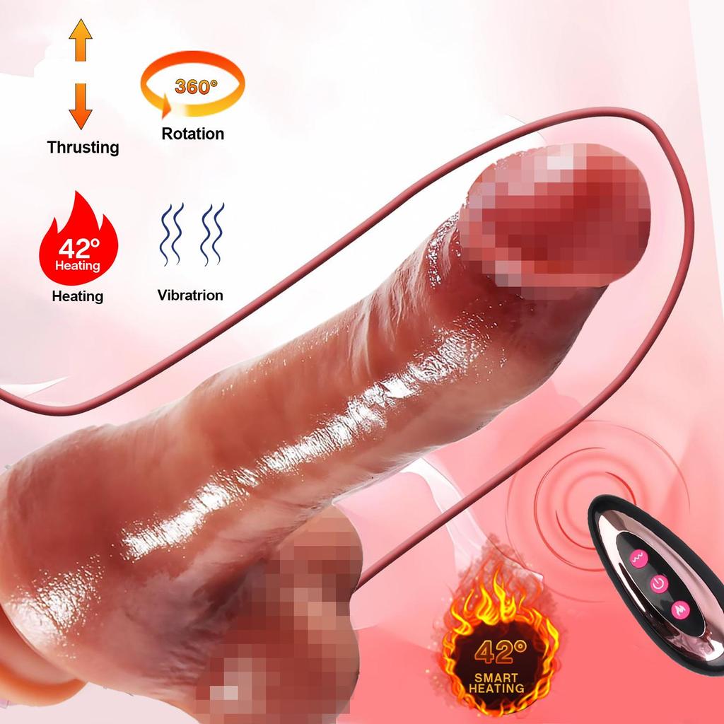 Realistisk Teleskopisk Stor Dildo Vibrator For Kvinner Ekte Penis Fjernkontroll Oppvarming Støtte Dildio Sexleketøy Kvinnelig Onani