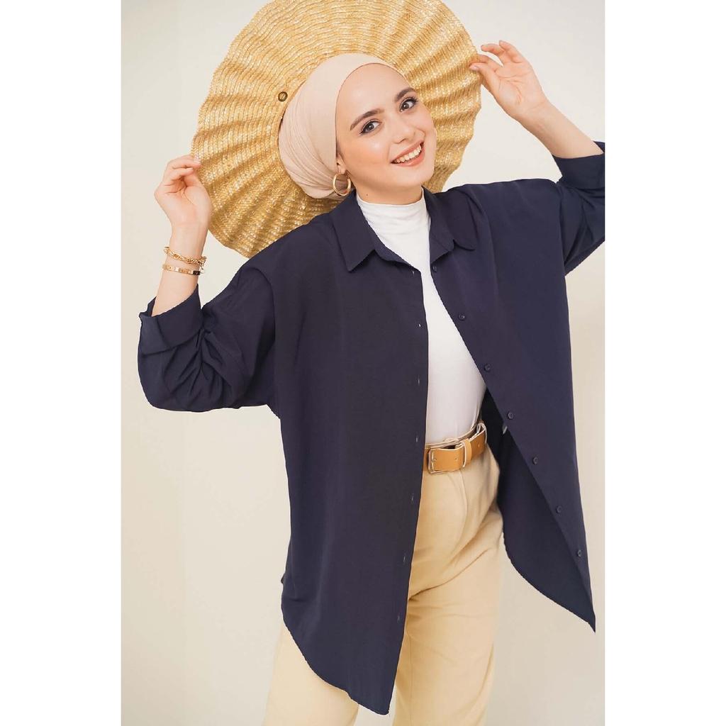 103901 Übergroßes Basic Hijab-Shirt - Creme