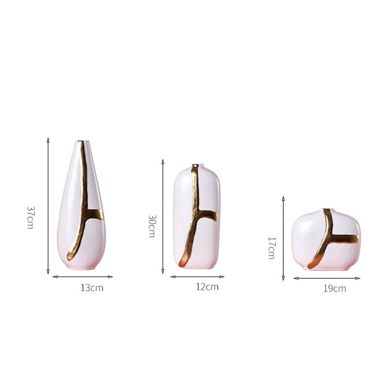 Gilded Graffiti Ceramic Vases, Flower Arrangements, Hydroponic Accessories, Ceramic Craft Decorations, Home Decor, Vases