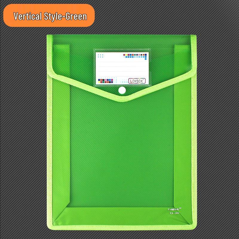 Transparent A4 Thickened Snap Button File Bag - Large Capacity Student Storage and Document Organizer