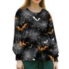 Women's Casual Long Sleeve Button Down Halloween Print Top for Costume Wear