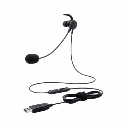 

ELECOM Headset with Microphone Arm USB Inner Ear Wired Single Ear Black HS-EP16UBK