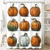 Artistic Pumpkin Shower CurtainDecorative Bathing Room Supplies for Fall Season Various Sizes Available