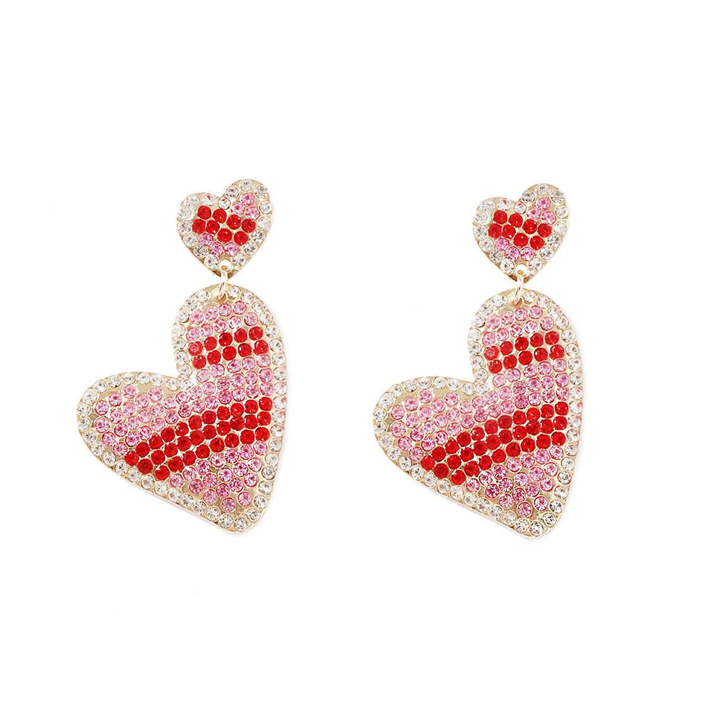 Fashion, Romantic Valentine's Day Temperament, Women's Love Full of Diamond Earrings, Personality, Niche Models