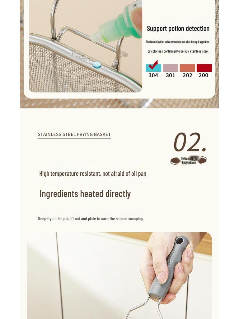 Stainless Steel Multi-Purpose Mesh Fry Basket & Strainer