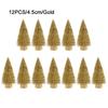 12 Pcs Christmas Tree Mini Pine With Wood Base Wooden Christmas Tree Snow Landscape Xmas Trees Xmas Tabletop Decorative Gifts
