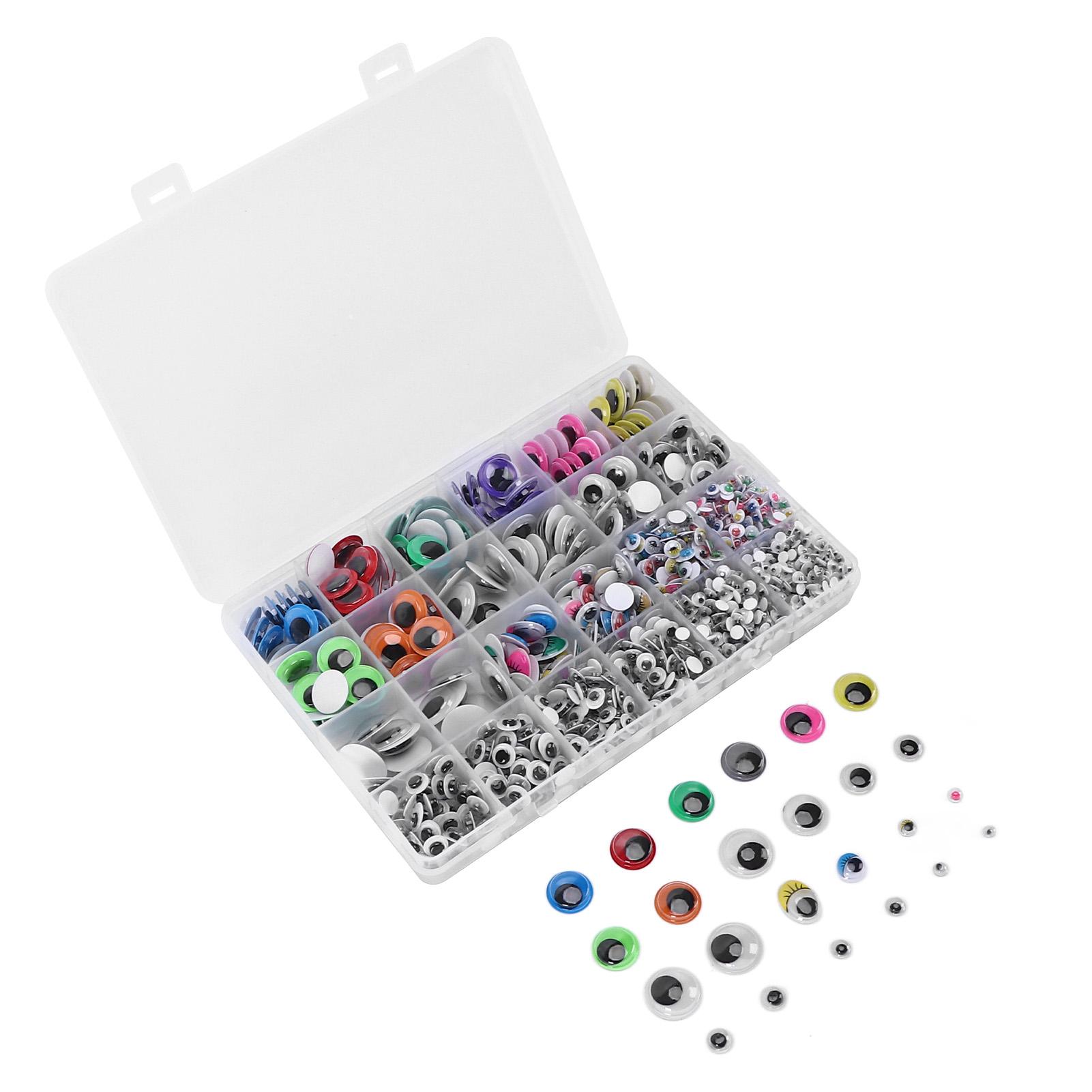 

1700pcs Googly Eyes Colorful Different Sizes Self Adhesive Craft Eyes with Storage Box for DIY Craft Kids Toy Doll