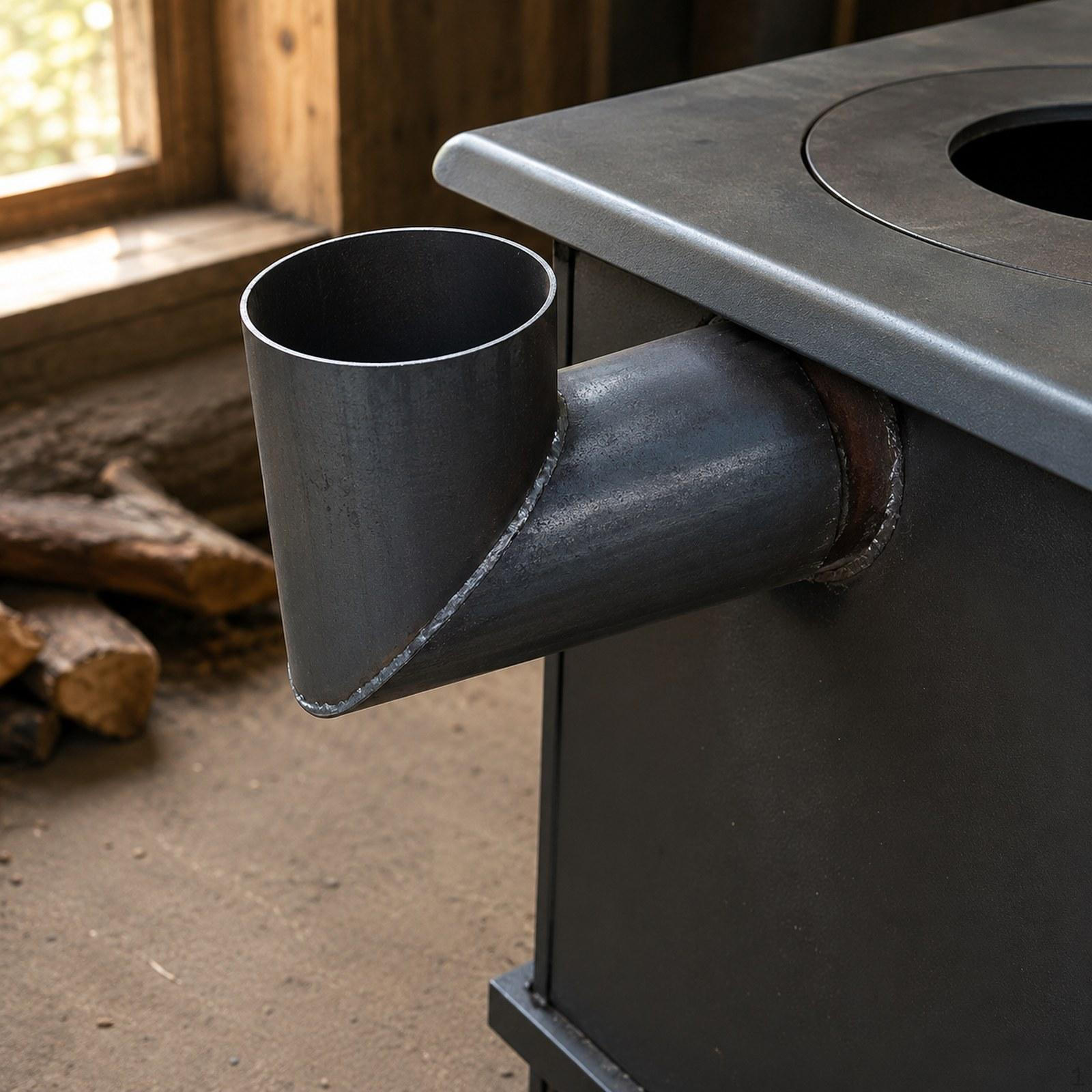 90degree Steel Chimney Elbow, Exhaust Accessory, Highperformance Welded Fitting for Indoor Stoves